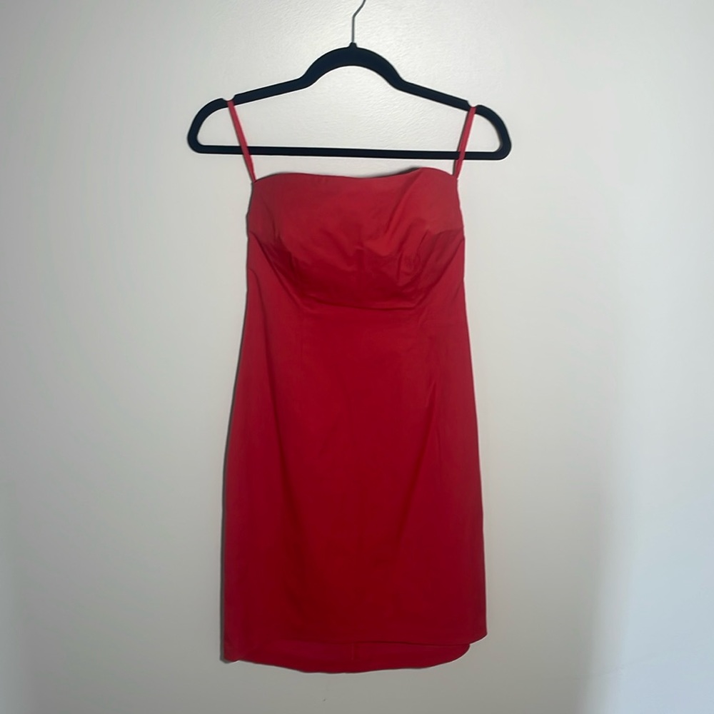 Red Strapless J. Crew Dress